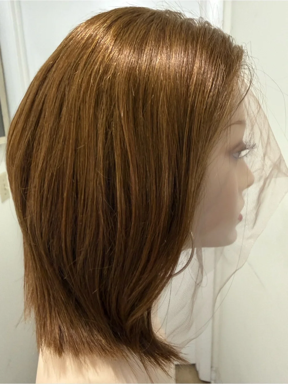 💯% 13” HUMAN Hair, Lace around, Center Part, Bob Cut, Auburns